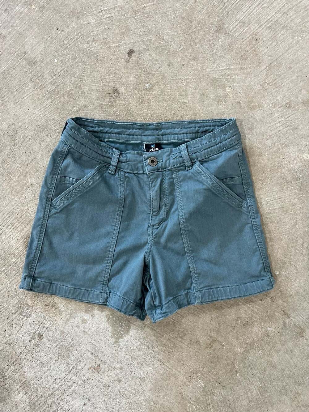VintageKUHL Kultivatr 4" Short For Women Size 4 Blue Green Stretch Utility